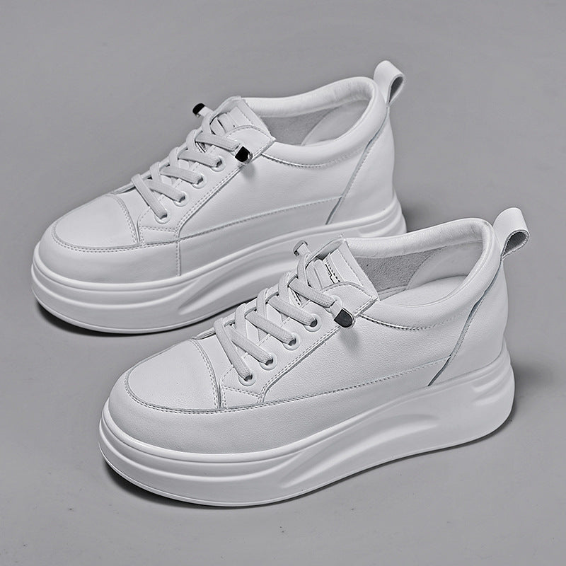 Women's White Campus Height Increasing Black Small Casual Shoes