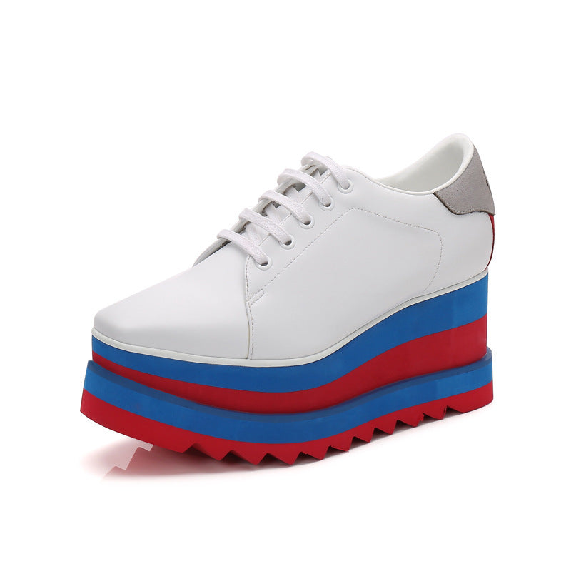 Women's Style Thick Bottom Muffin Square Toe Wedge Women's Casual Shoes