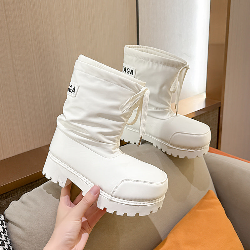 Winter Warped Head Big Ugly Drawstring Lace Snow Boots