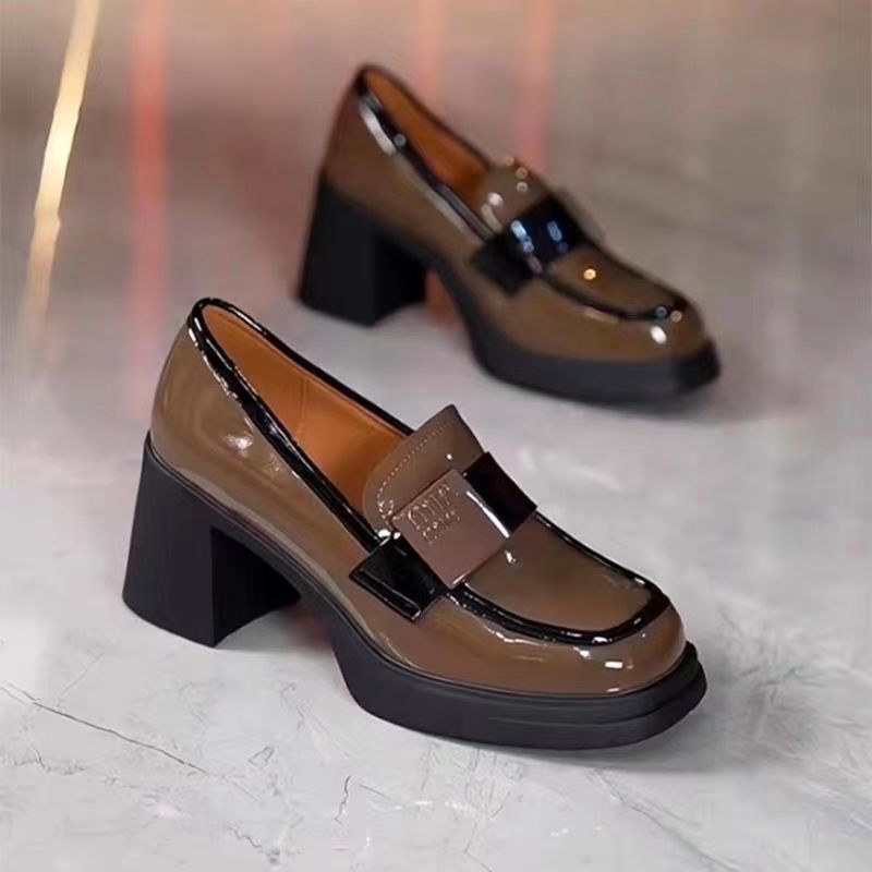 Women's British Slip-on Small High Mary Pumps Soft Women's Fashion Shoes