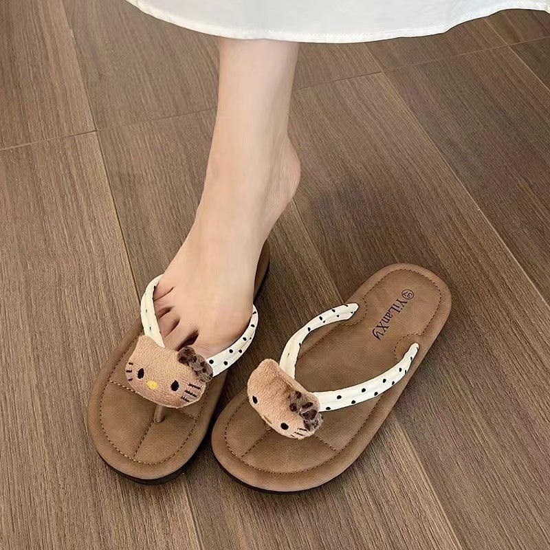 Cute Flip-flops Outerwear Female Summer Versatile Soft Bottom Sandals