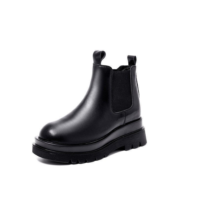 Women's Genuine Smoke Pipe Platform Chelsea Boots