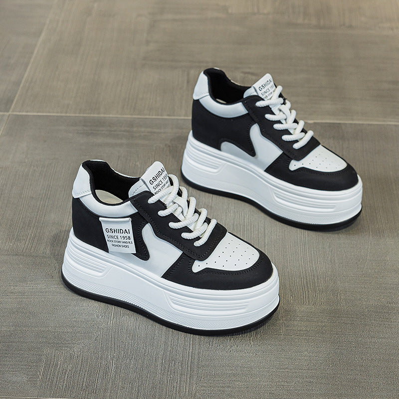 Women's Increasing Insole Black White Panda Spring Casual Shoes