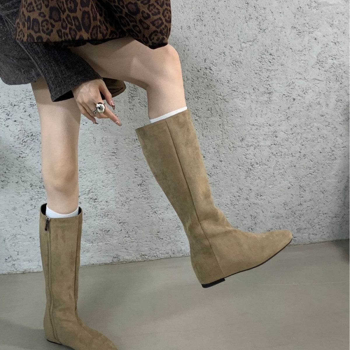 Women's Excluding Tax Height Increasing Insole Long Female Flat Boots