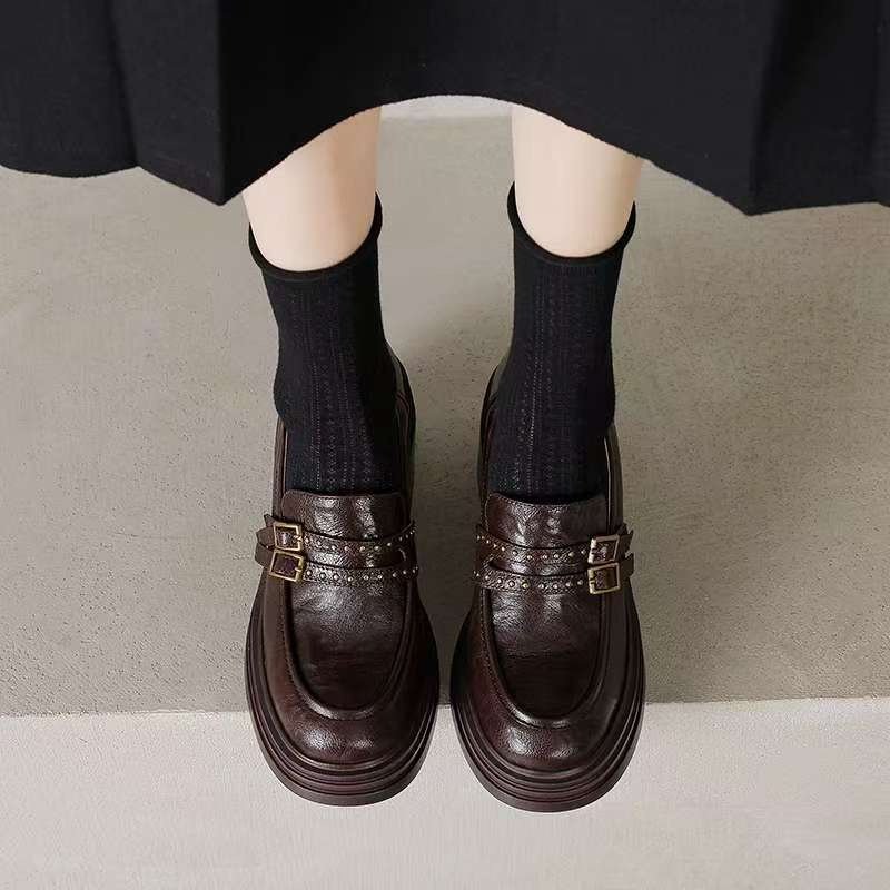 Authentic British Style Small Muffin Lace Up Loafers