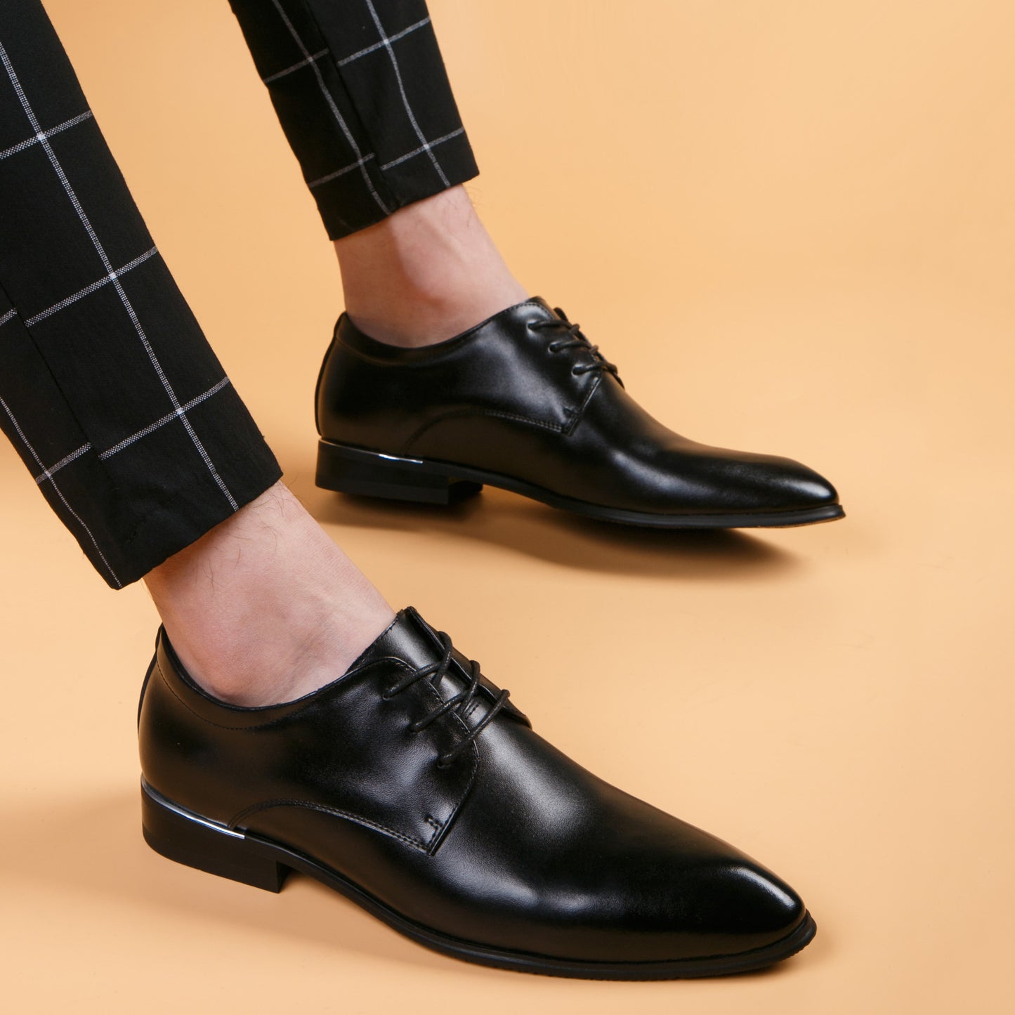 Men's Black Breathable Best Man Wedding Formal Men's Business Leather Shoes
