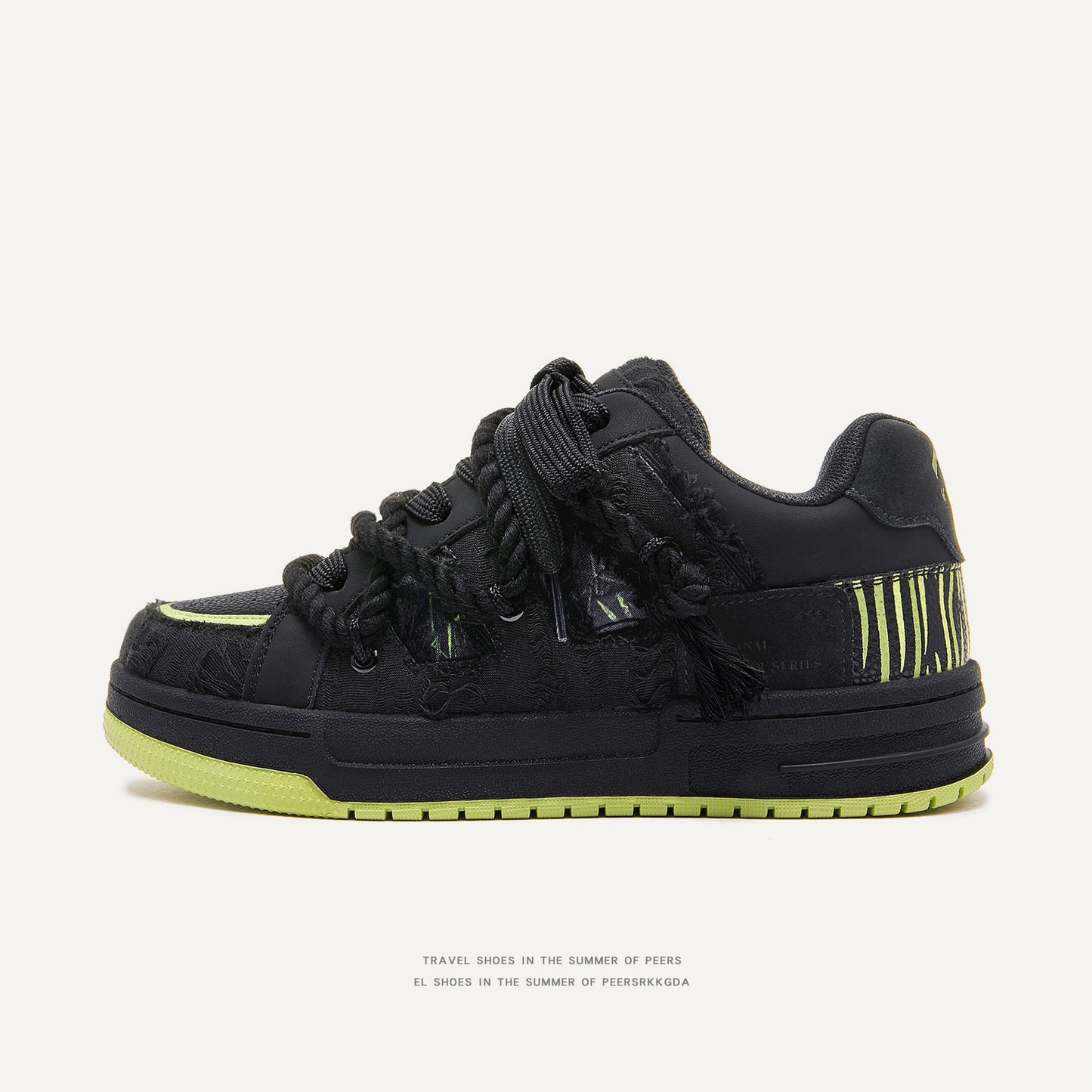 Women's & Men's Destruction Series American Street Black Couple Bread Men's Shoes