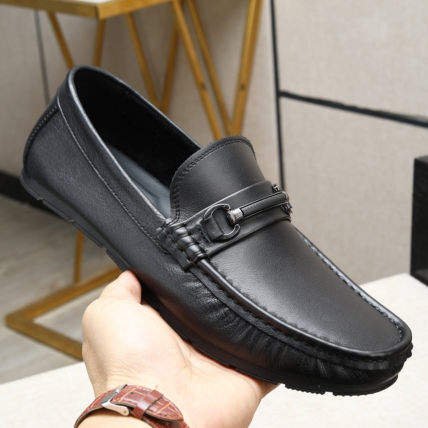 Men's Super Soft Single Layer Cowhide Slip-on Comfortable Loafers/doug Shoes