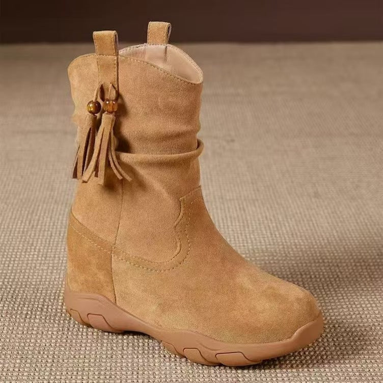 Below The Knee Long Female Autumn Retro Pile Style Platform Boots