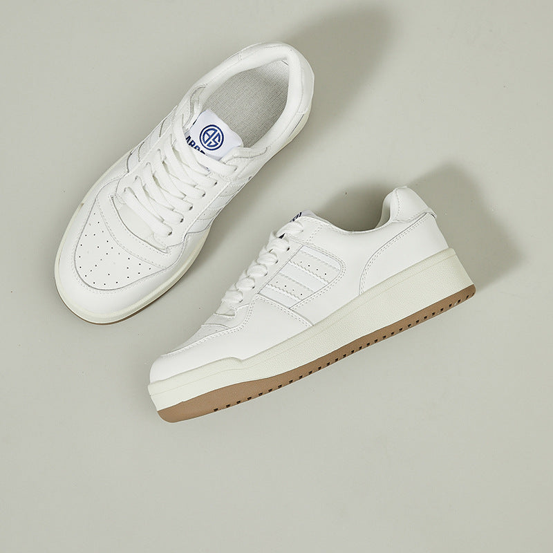 Women's White Lightweight Soft Platform Sports Versatile Hight Increasing Women's Casual Shoes