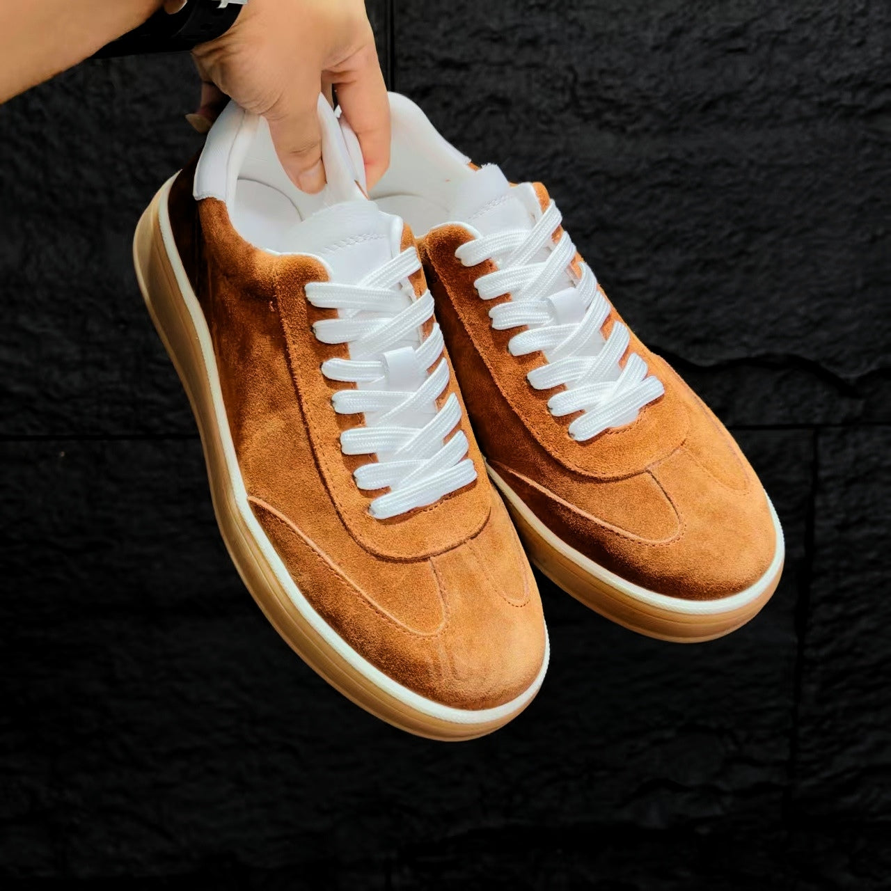 Men's First Layer Cowhide Simplicity Light Cow Suede Genuine Men's Casual Shoes