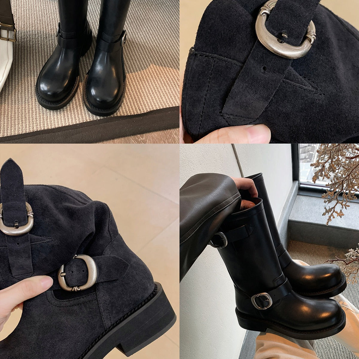 Women's Li Round Head Middle Short Breathable Boots