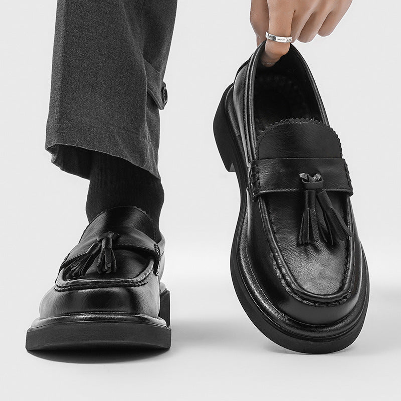 Graceful Men's Summer Fashion Big Head Leather Shoes