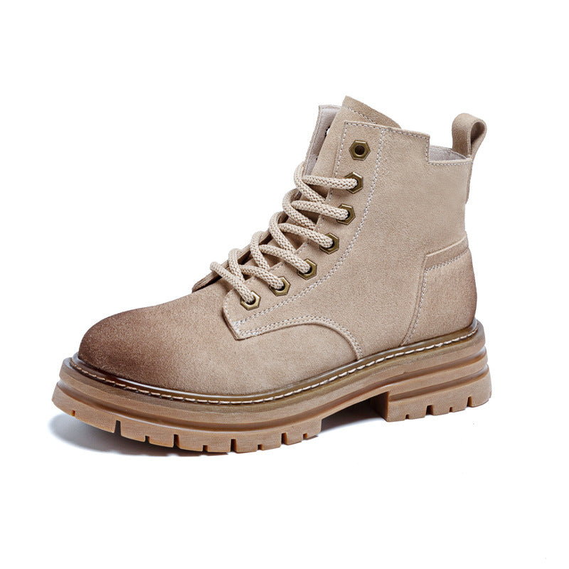 Women's Martin Height Increasing Insole Retro Hiking Boots
