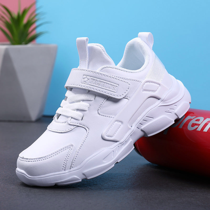 Children's Boys White Medium Large Breathable Primary Sneakers