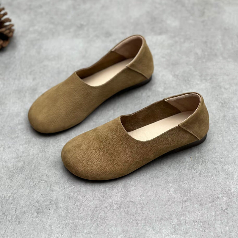 Women's Artistic Crafts Slip-on Genuine Pumps Retro Cotton Linen Style Mori Women's Casual Shoes