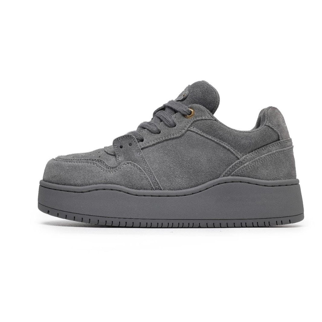 Women's & Men's Lovers Retro Gray Platform Hight Increasing National Men's Board Shoes
