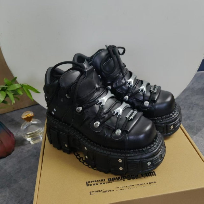 Women's & Men's Spanish Punk Rock Dark Platform Thick Bottom Men's Casual Shoes
