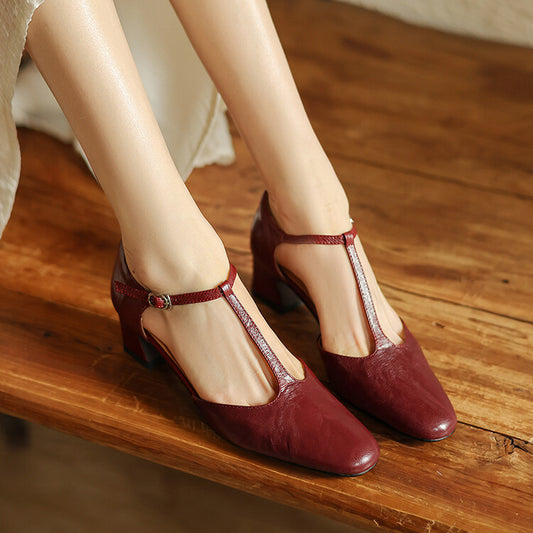 Women's Mid Toe Box Chunky Round Hollow Men's Shoes