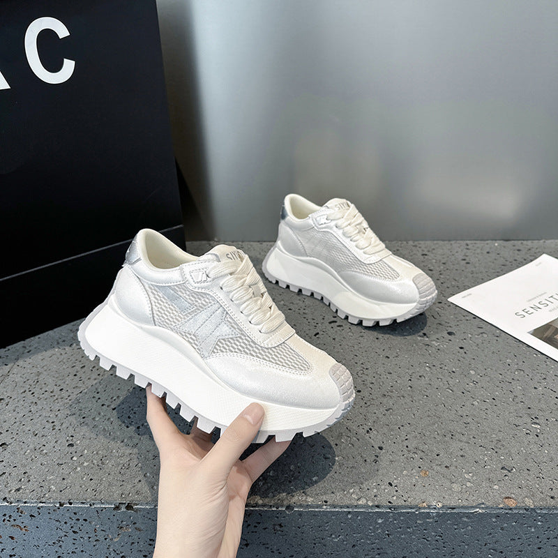 Women's Star Mesh Spring Platform Heightened Daddy Sports Casual Shoes