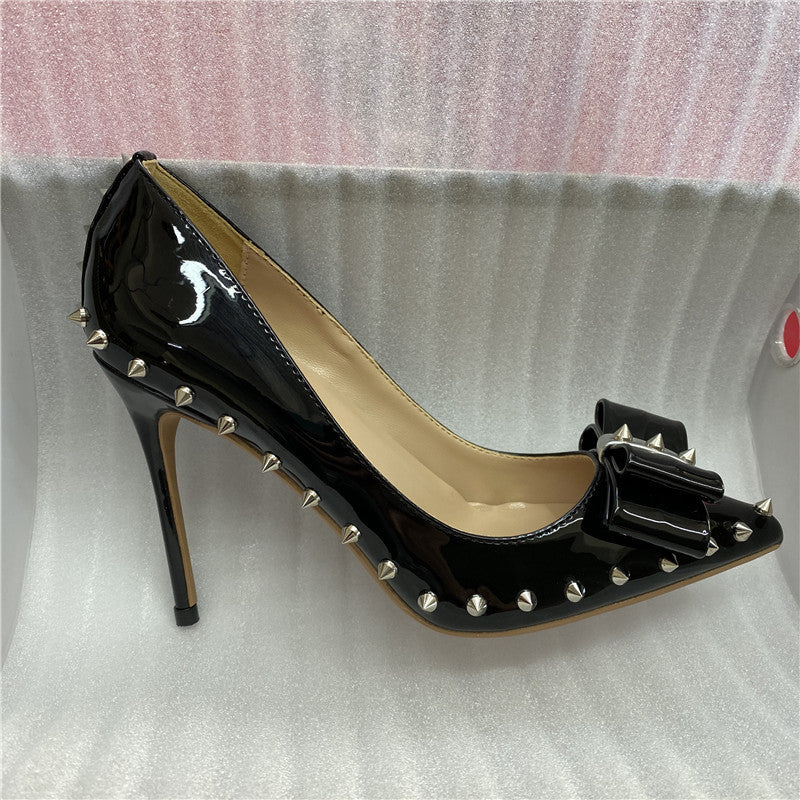 Bow High Pointed Toe Stiletto Elegant Women's Fashion Shoes