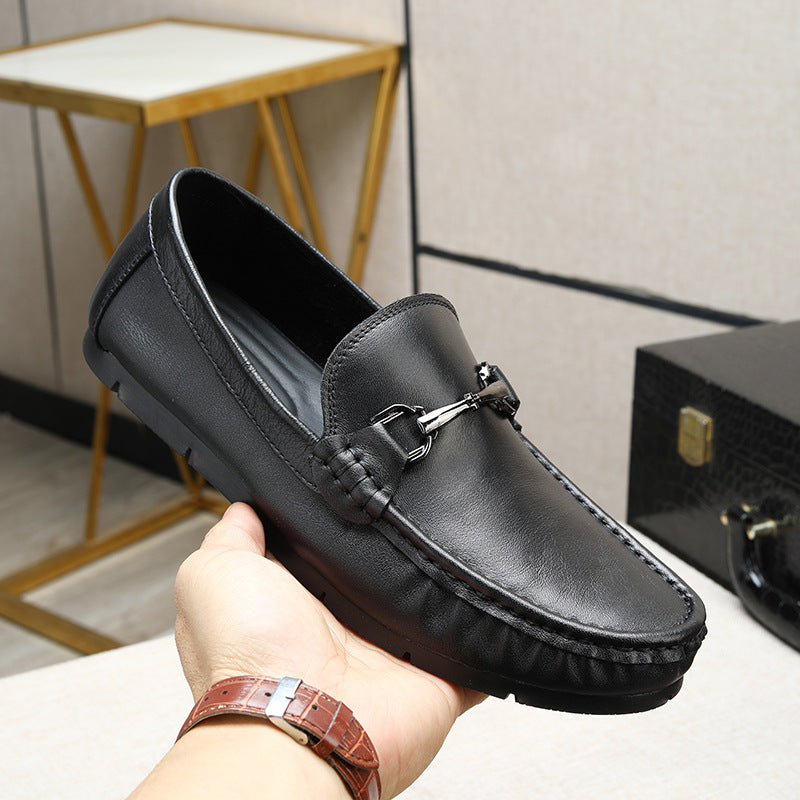 Men's Layer Cowhide Slip-on Comfortable Breathable Low Loafers/doug Shoes