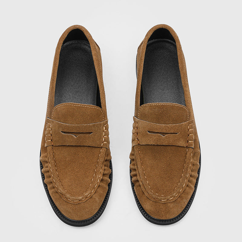 Men's Handmade Pleated Lazy Flats Spring French Loafers
