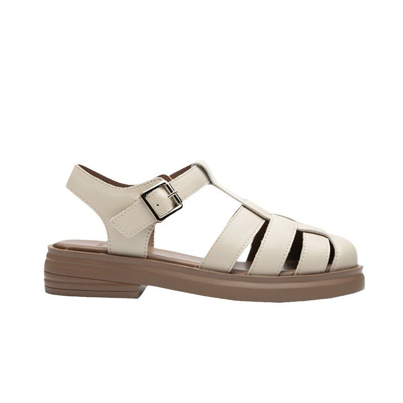 Women's Unique Genuine Roman Platform Pumps Sandals