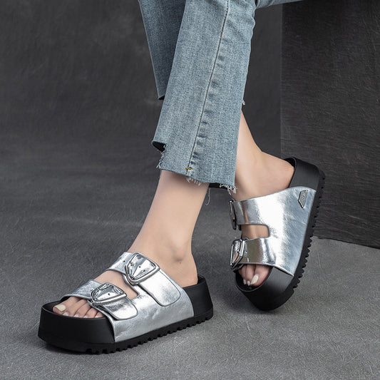 Women's Thick Bottom Korean Style Sier Outdoor Women's Shoes