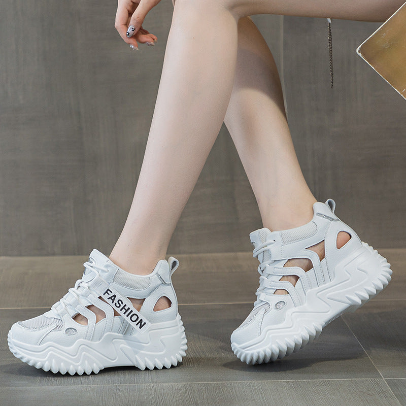 Women's Increasing Insole Authentic Clunky Spring Versatile Korean Platform Muffin Women's Casual Shoes