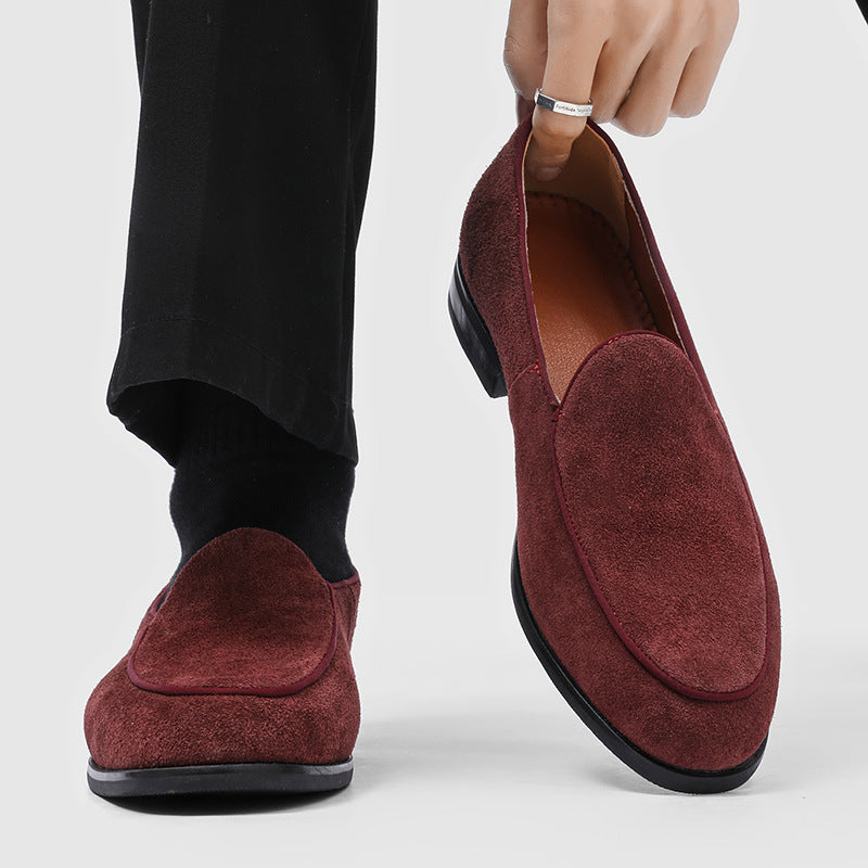 Men's French Style British Old Money Fashion Shallow Mouth Men's Business Leather Shoes