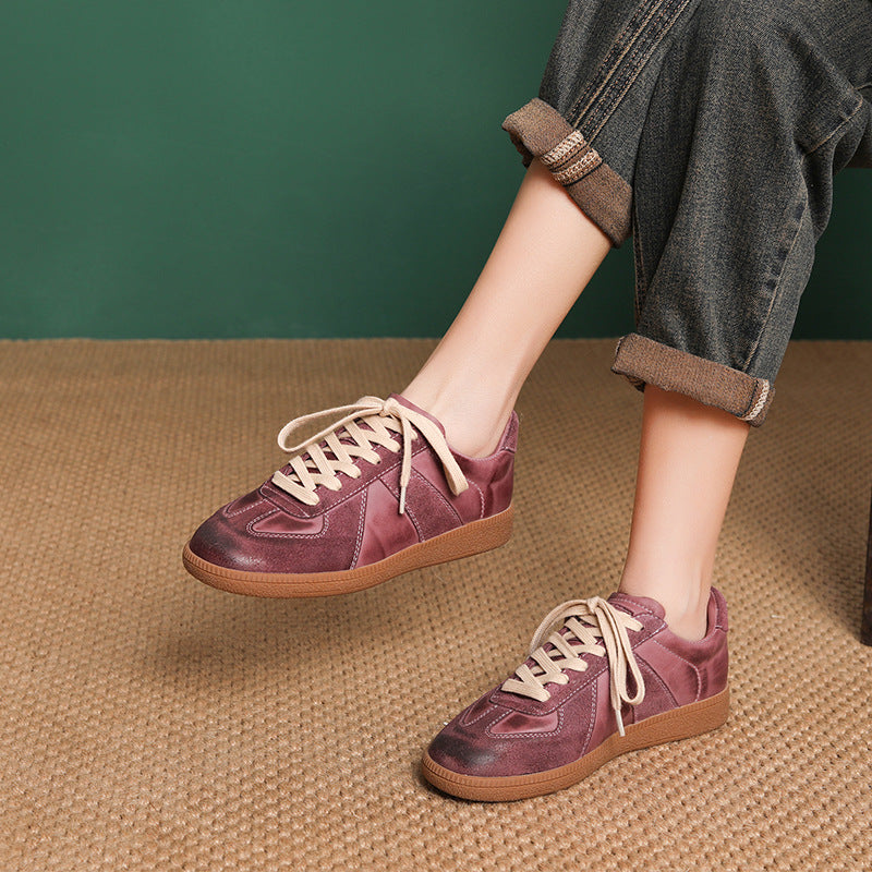 Women's First Layer Cowhide Spring German Training Women's Casual Shoes