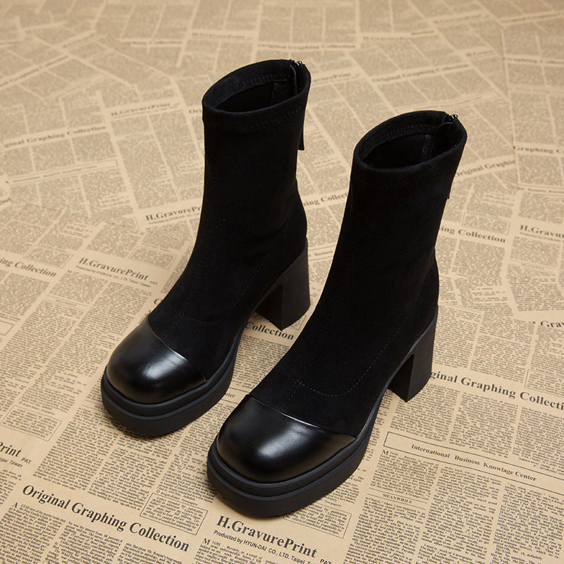 Women's Pick Up Popular Suede High Ankle Heels