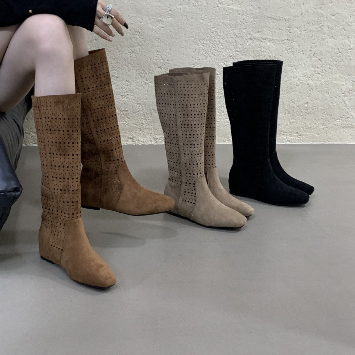 Women's Tax-free Height Increasing Insole Summer British Women's Leather Boots