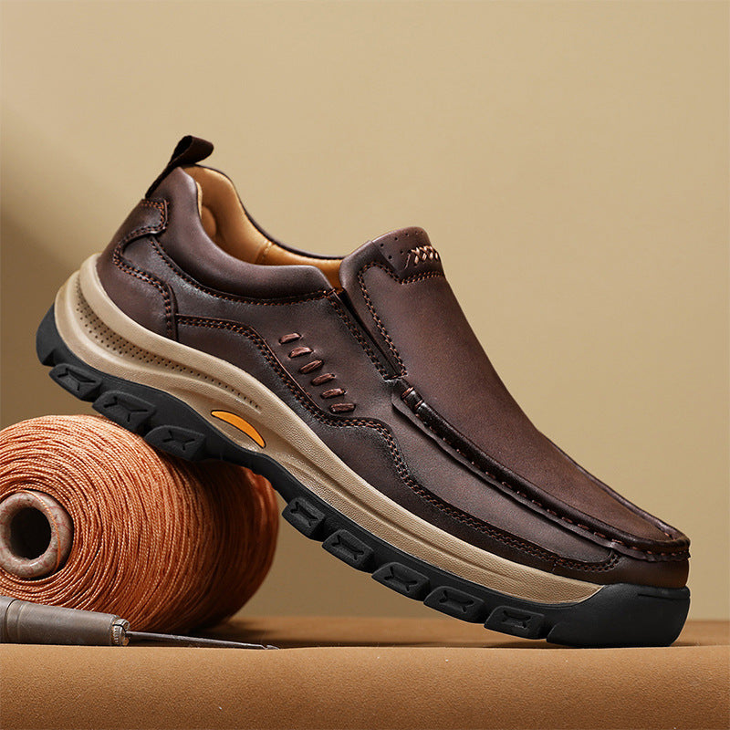 Men's One Pedal Outdoor Leisure Plus Size Men's Casual Leather Shoes