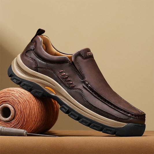 Men's One Pedal Outdoor Leisure Plus Size Men's Casual Leather Shoes