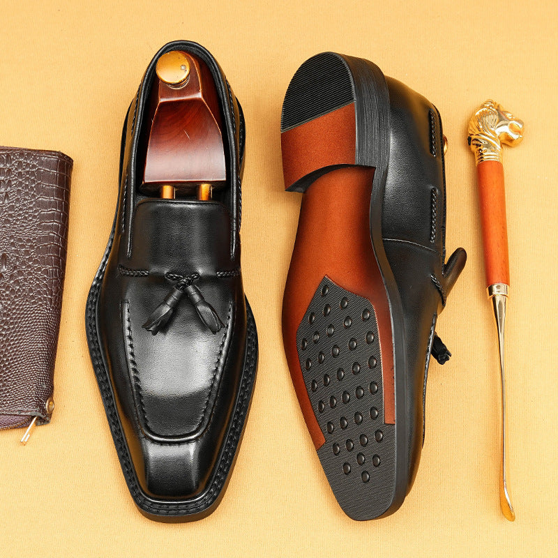 Men's Formal Wear Genuine England Style Square Men's Casual Leather Shoes