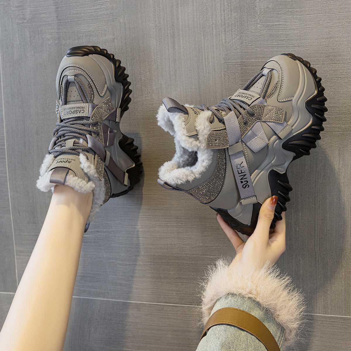 Women's Slugged Bottom Muffin Height Increasing Sports Women's Shoes