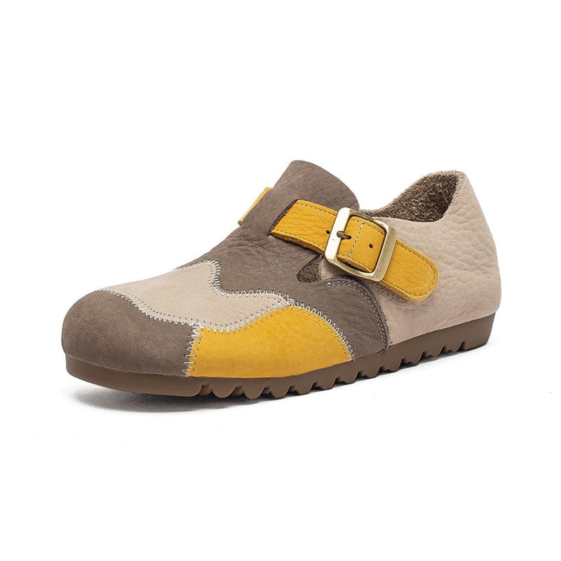 Women's Layer Cowhide Portable Pumps Comfortable Commuter Women's Casual Shoes