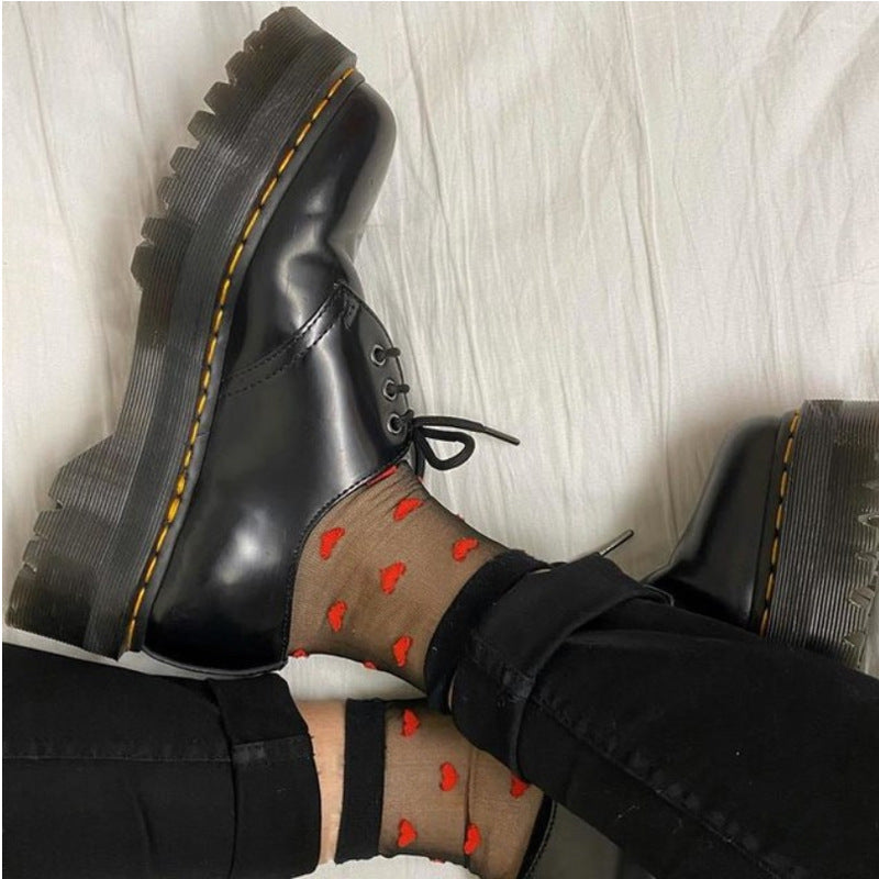 Women's Platform Martin Pumps Genuine Stitching Women's Casual Shoes