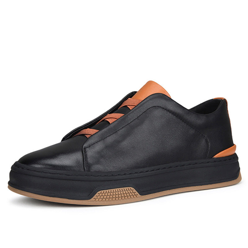 Men's Genuine Slip-on Top Layer Cowhide Breathable Sneakers