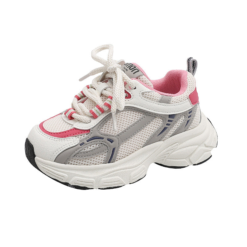 Children's Platform Dad Spring Trendy Breathable Mesh Children's Sports Shoes