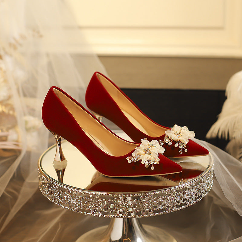 Women's Chinese Style Bridal Not Tired Feet Main Heels