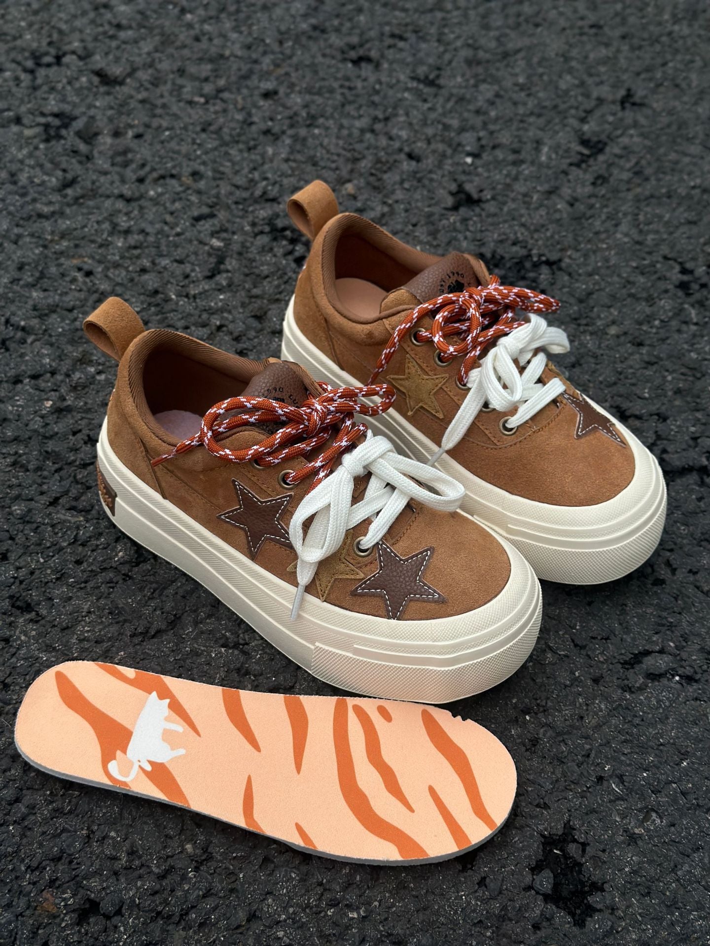 Design National Fashion Animal Series Star Pattern Lightweight Thick Bottom Women's Casual Shoes