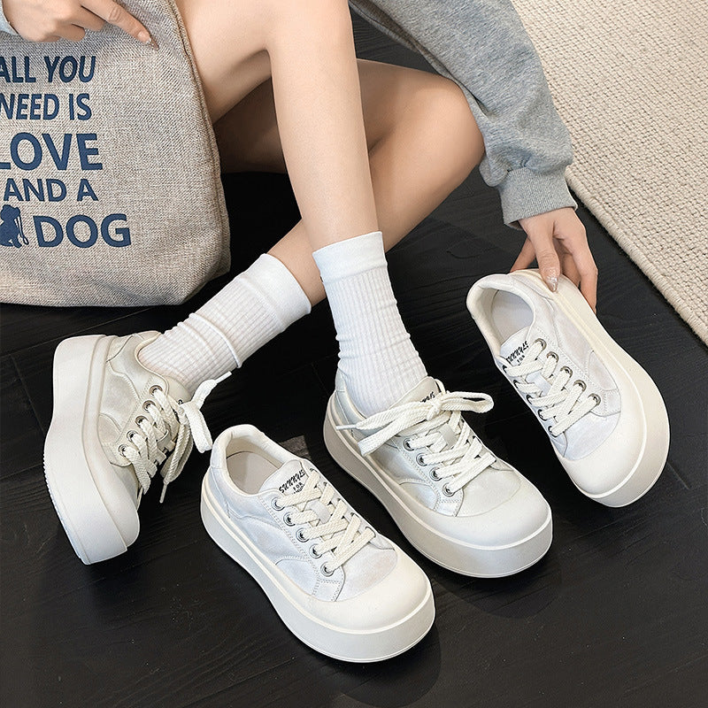 Women's Platform White Big Toe Spring Korean Sneakers