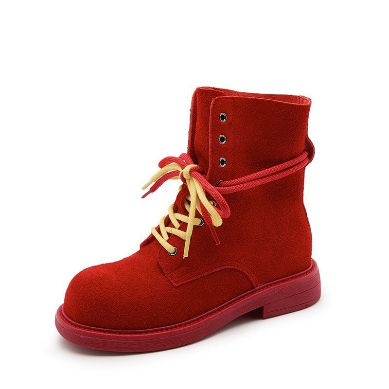 Women's First Layer Cowhide Martin Summer Green Boots