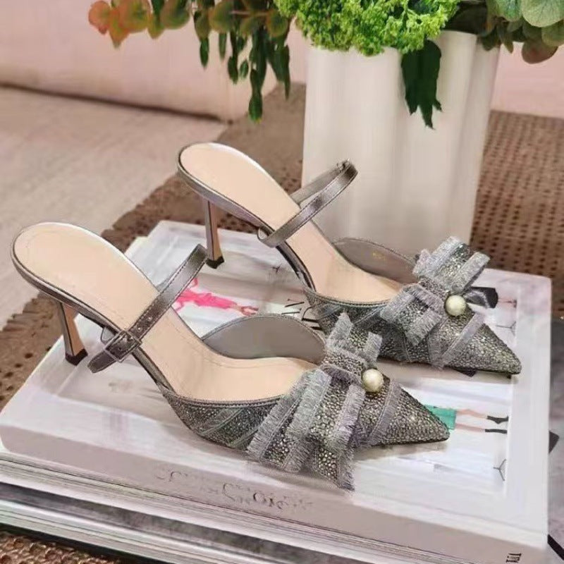 Style Pearl Kitten Mary Jane Pointed Sexy Heels