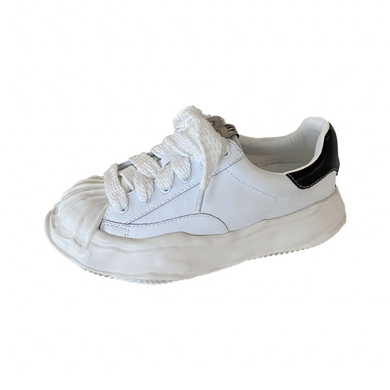 Women's Shell Toe Dissoed Spring White Flat Sneakers