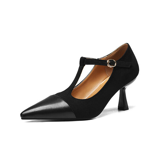 Women's Single-layer Belt Pointed High Plus Size Women's Fashion Shoes