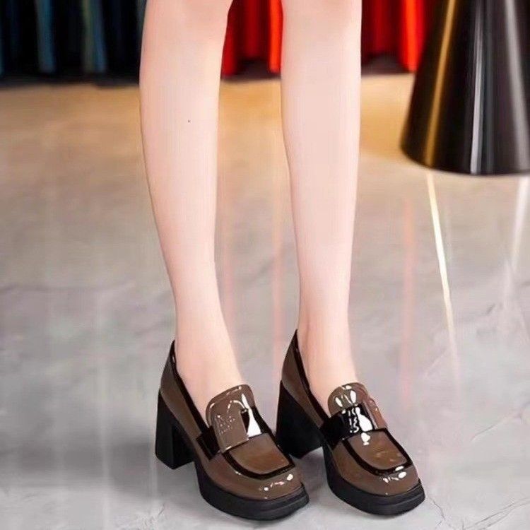Women's British Slip-on Small High Mary Pumps Soft Women's Fashion Shoes